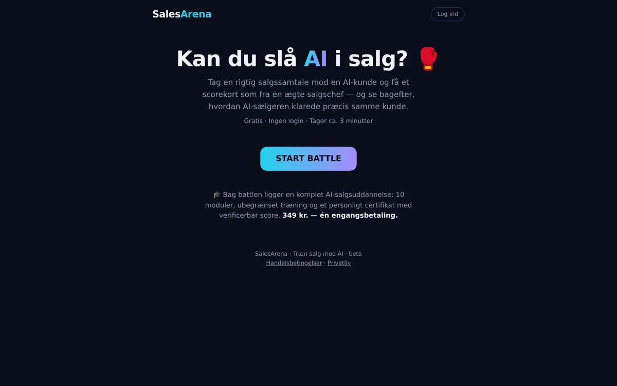 Skærmbillede af SalesArena